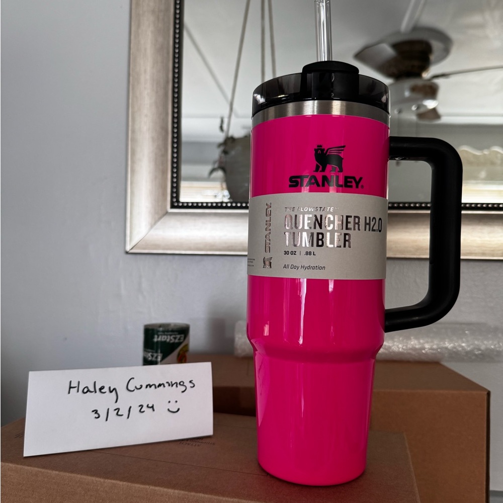 UNRELEASED pink neon 30 oz Stanley cup